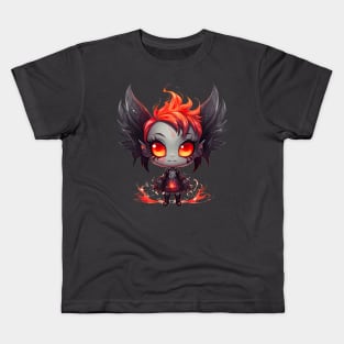 Fiery Enchantress: Adorable Dark Fairy Kids T-Shirt